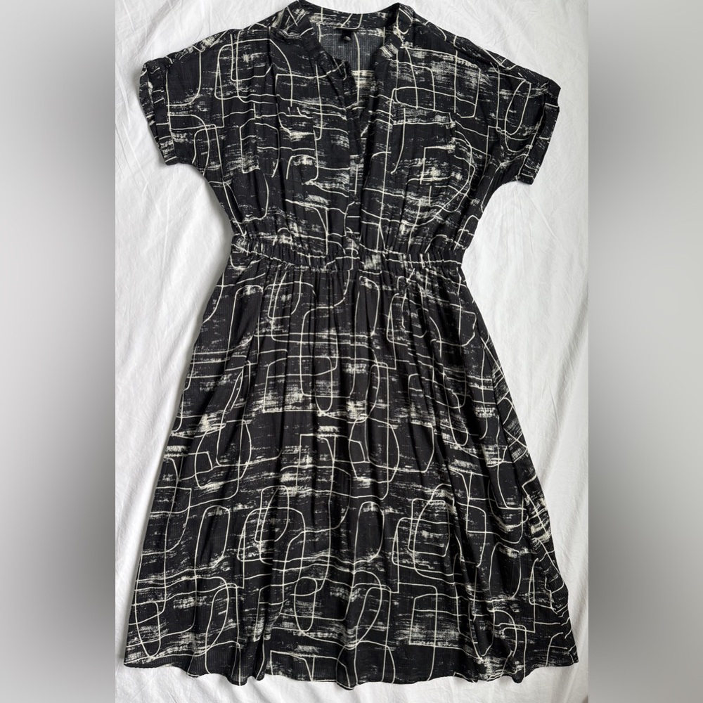 Target Black and Cream Geometric Midi Dress